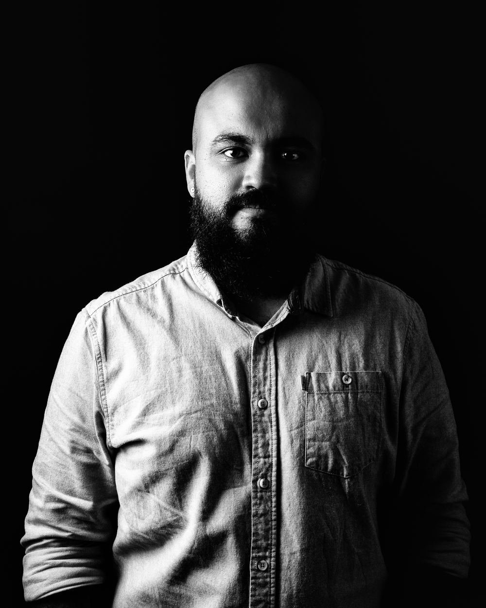Retrato de estudio, luz lateral